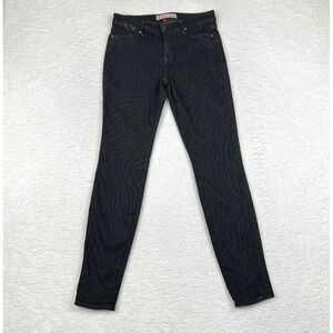 CJ By Cookie Johnson Jeans Womens 28 Black Leopard‎ Print Skinny Pants USA